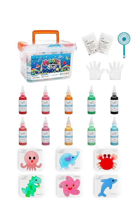 Kiditos Magic Water Elf Toy Kit–Squishies for Kids, 20 Gels & 10 Molds, Magic Gel Water Pets Sensory Toy, Fun DIY Craft Kit，Party Favors, Birthday & Christmas Gifts for Kids Ages 3+