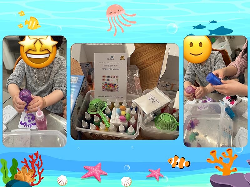 Kiditos Magic Water Elf Toy Kit–Squishies for Kids, 10 Gels & 6 Molds, Magic Gel Water Pets Sensory Toy, Fun DIY Craft Kit, Party Favors, Birthday & Christmas Gifts for Kids Ages 3+