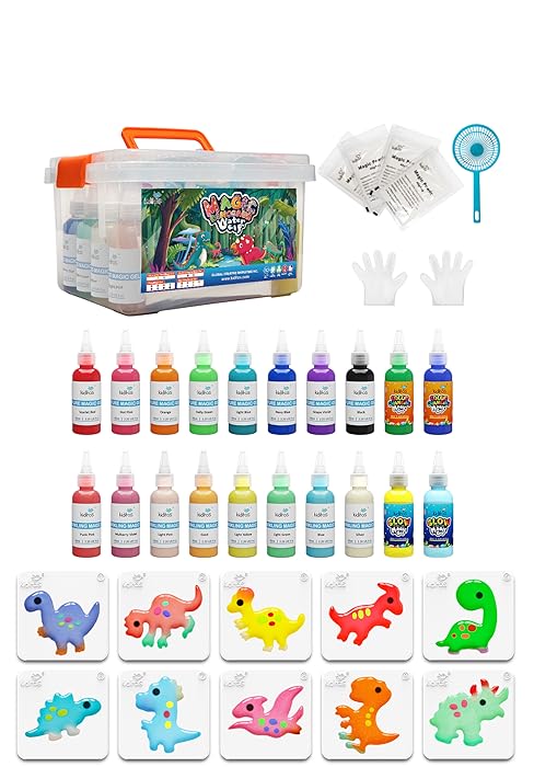 Kiditos Magic Water Elf Toy Kit–Squishies for Kids, 10 Gels & 6 Molds, Magic Gel Water Pets Sensory Toy, Fun DIY Craft Kit, Party Favors, Birthday & Christmas Gifts for Kids Ages 3+