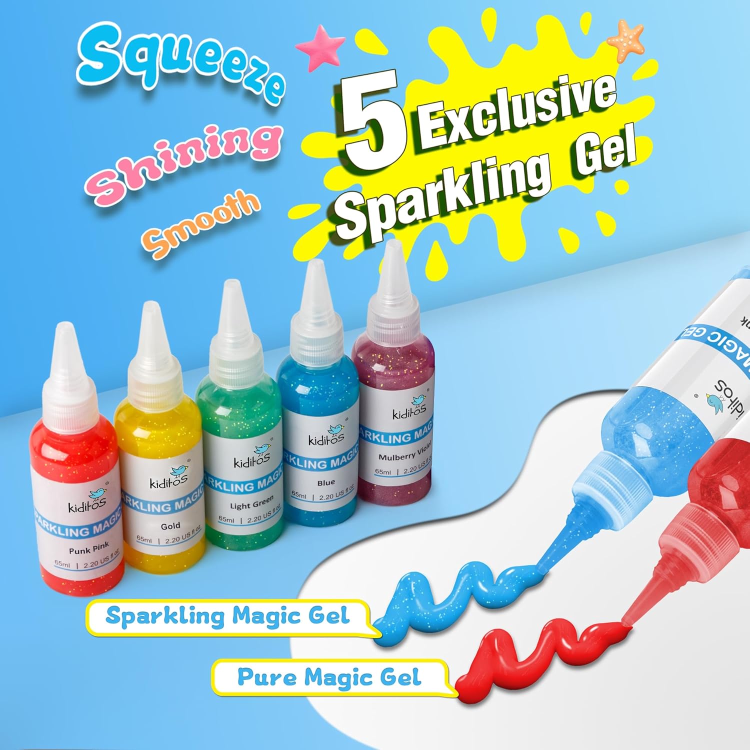 Magic Water Elf Toy Kit–Squishies for Kids, 10 Gels & 6 Molds, Magic Gel Water Pets Sensory Toy, Fun DIY Craft Kit, Party Favors, Birthday & Christmas Gifts for Kids Ages 3+