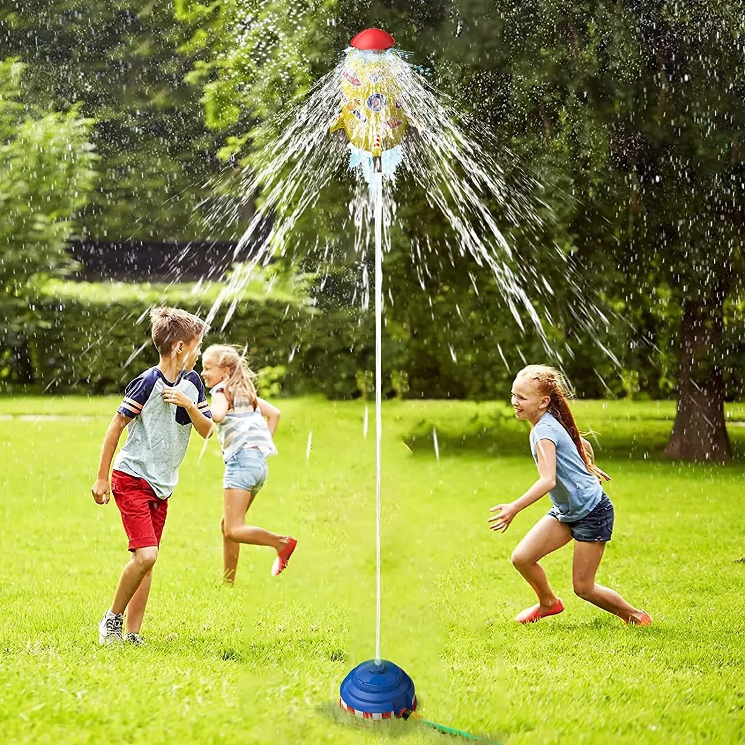 Space Jet Sprinkler Spinning Flying Splash