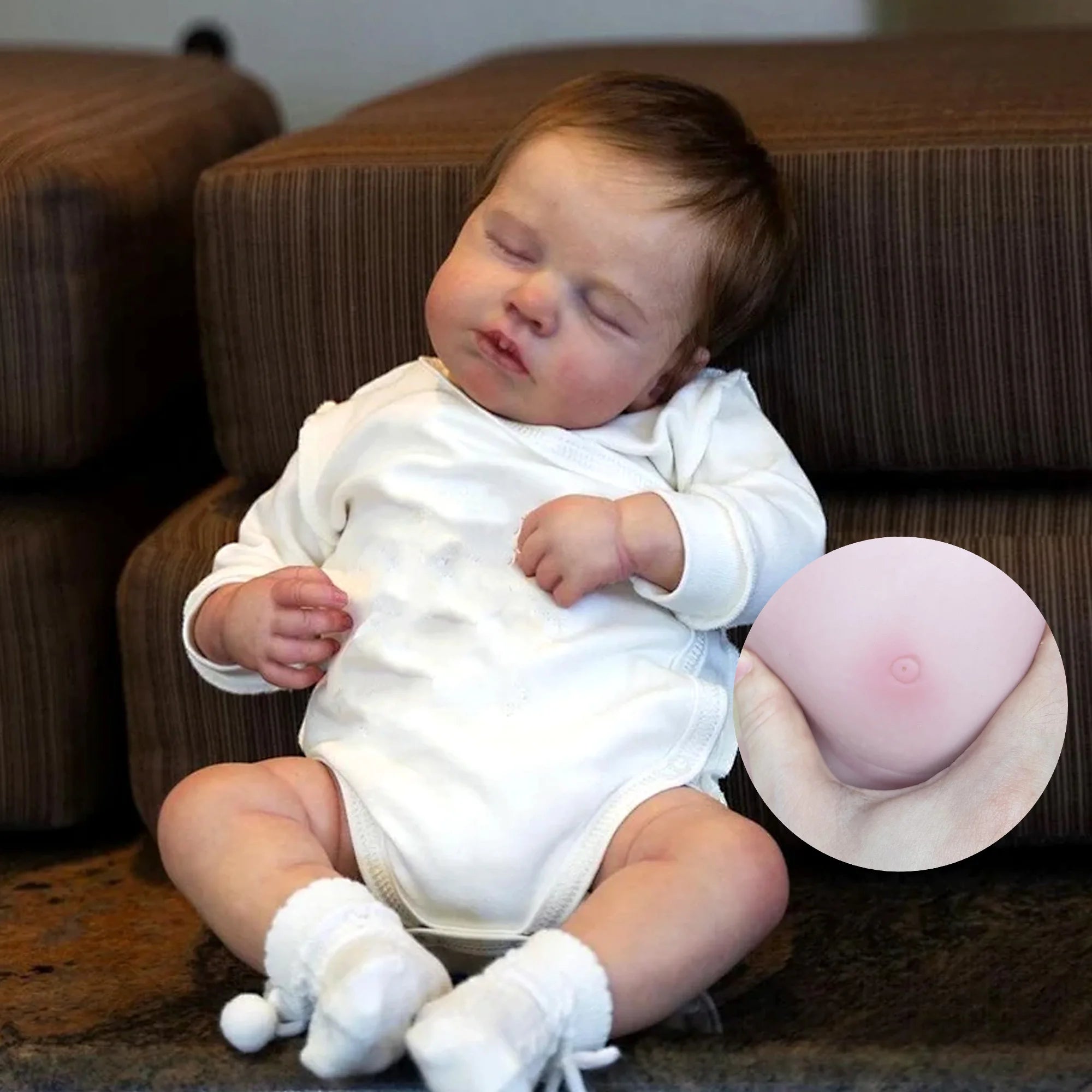 Bunny - 20Inch Reborn Baby Doll Boy or Girl Full Body Silicone Vinyl With Rooted Hair