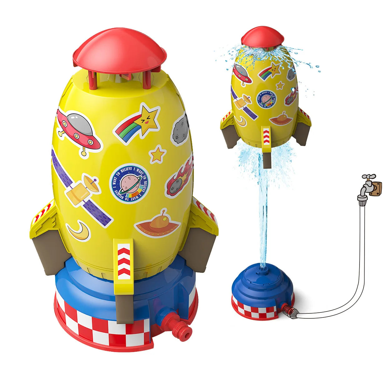 Space Jet Sprinkler Spinning Flying Splash