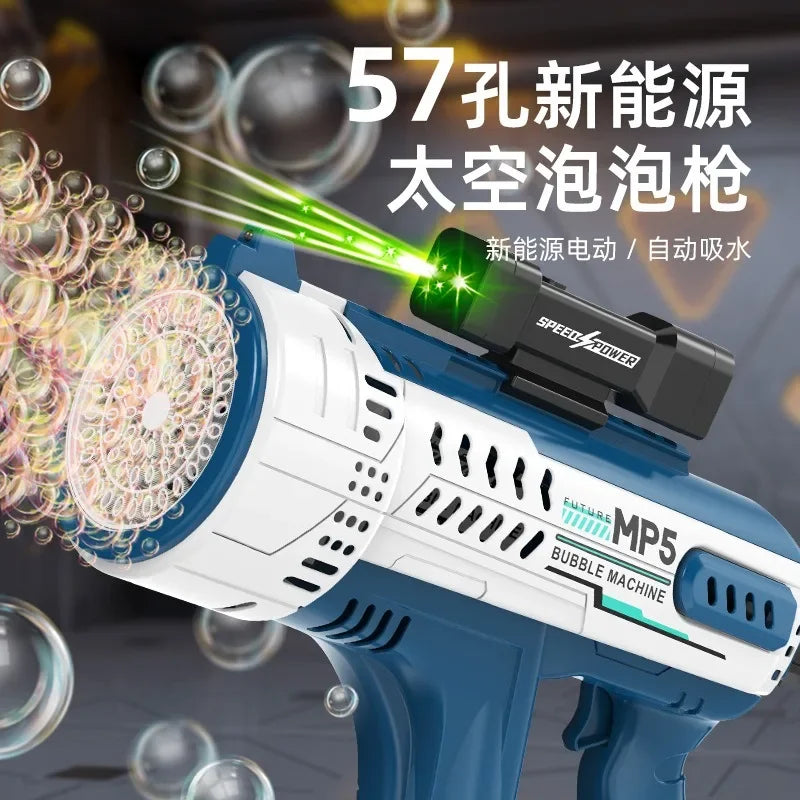 New fully automatic 57 hole new energy electric colorful light bubble gun
