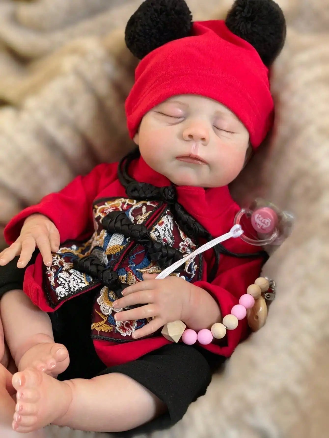 Saskia 19-Inch Sleeping Reborn Baby Doll Full-Body Silicone/Vinyl Girl