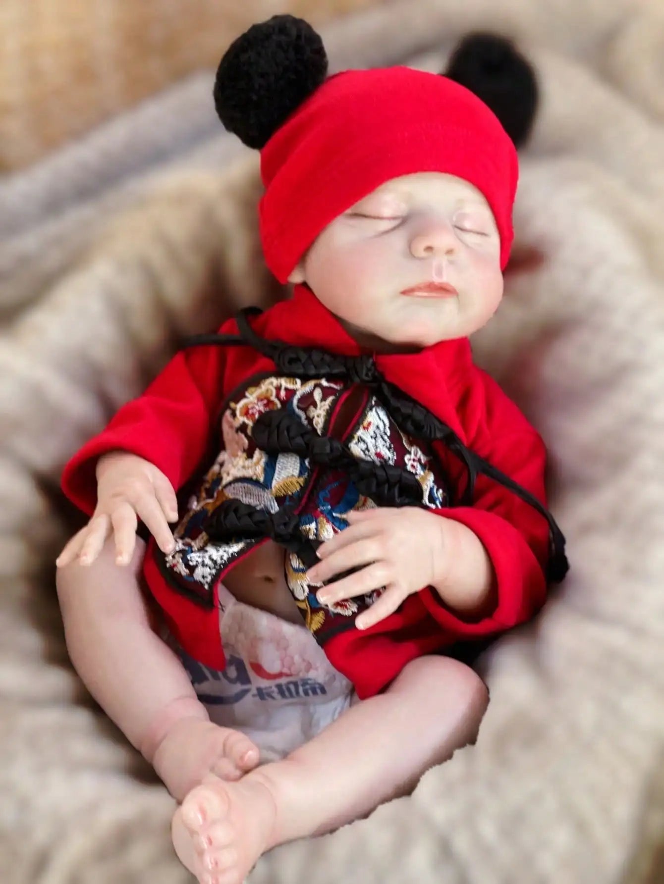 Saskia 19-Inch Sleeping Reborn Baby Doll Full-Body Silicone/Vinyl Girl