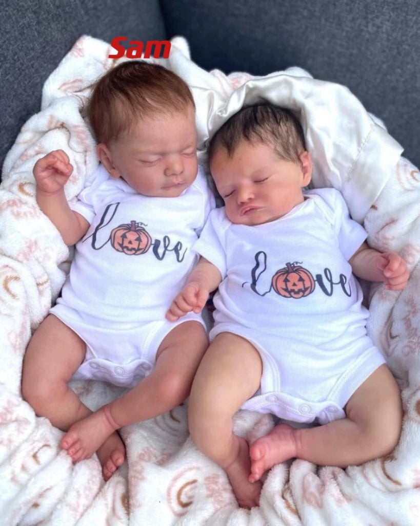 Sam and Rosalie - 45cm Full Body Silicone Vinyl  Reborn Baby Doll