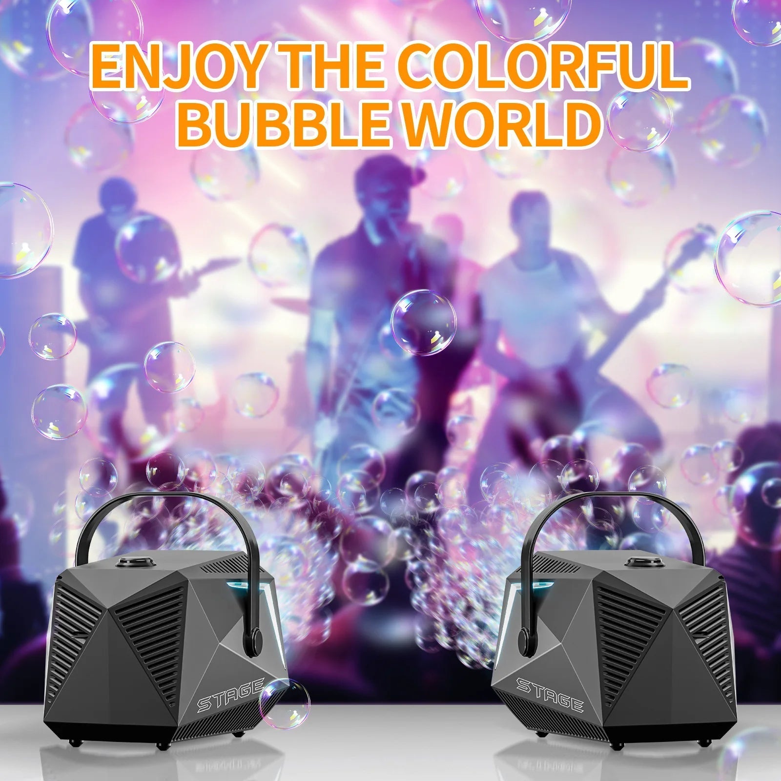 Bubble Machine With Remote Control 10 Hole Electric Automatic Bubble Blower with Lamp