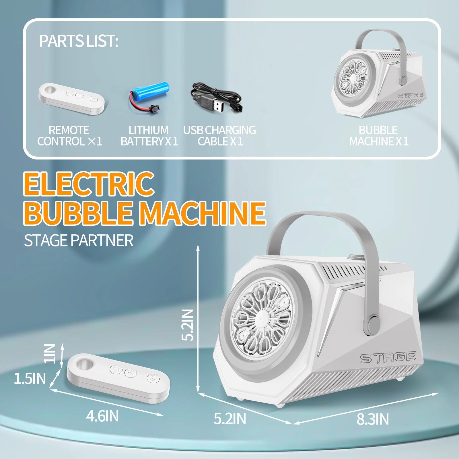 Bubble Machine With Remote Control 10 Hole Electric Automatic Bubble Blower with Lamp