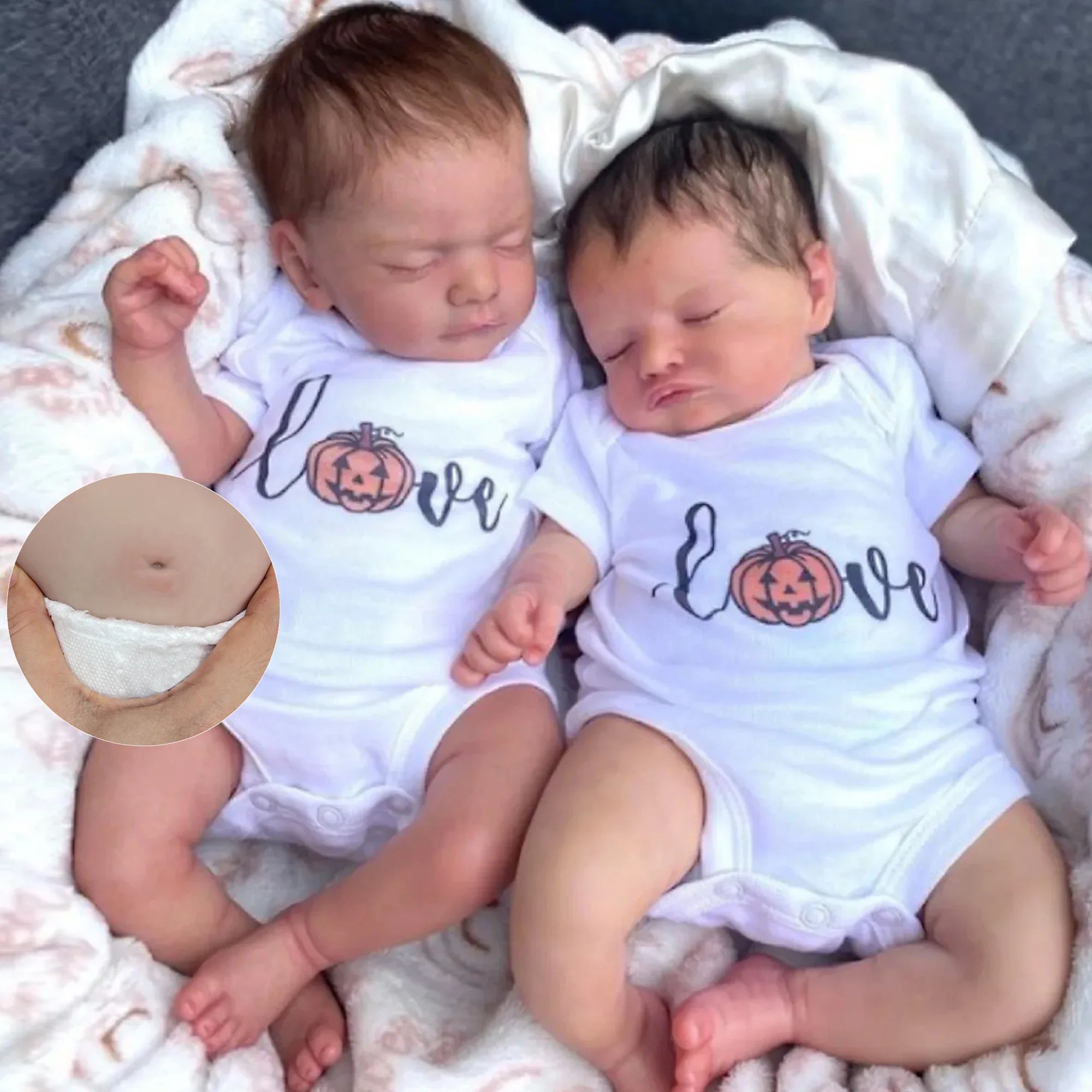 Sam and Rosalie - 45cm Full Body Silicone Vinyl  Reborn Baby Doll