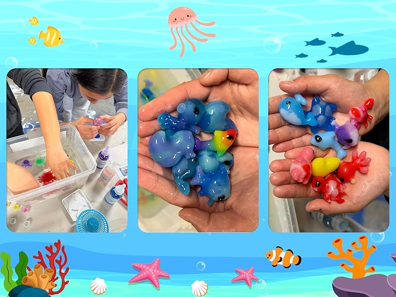 Kiditos Magic Water Elf Toy Kit–Squishies for Kids, 20 Gels & 10 Molds, Magic Gel Water Pets Sensory Toy, Fun DIY Craft Kit，Party Favors, Birthday & Christmas Gifts for Kids Ages 3+